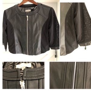 ANATOMIE  Cila leather and mesh crop jacket